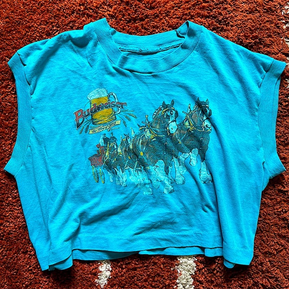 Vintage cropped Budweiser muscle tee - Picture 1 of 3